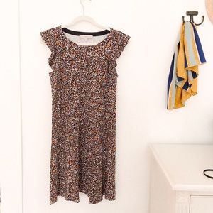 LOFT floral flutter swing dress